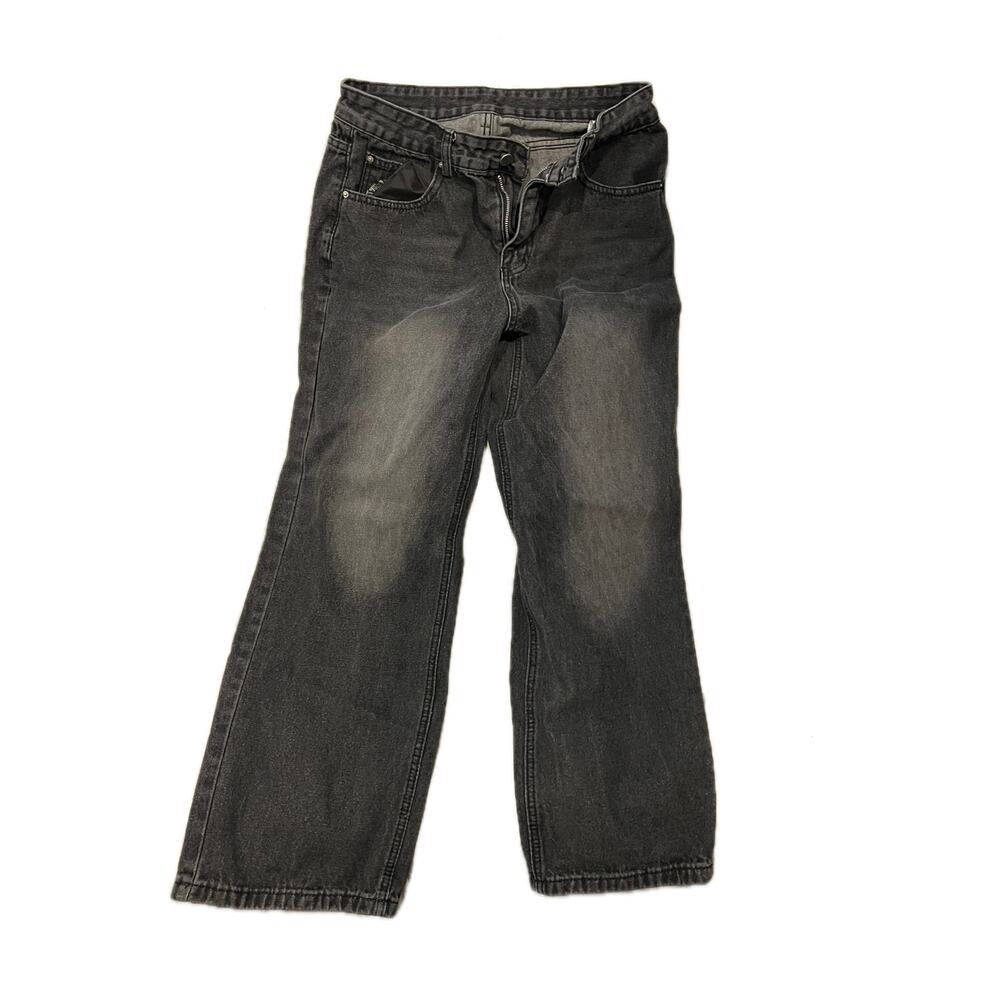 Dazy High Rise Baggy Wide Leg Black Jeans Womans M 30x27